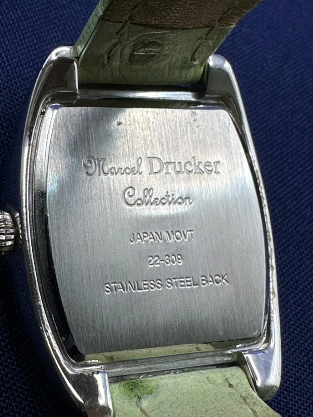 Marcel Drucker Watch Genuine Leather Strap.  Fresh Battery